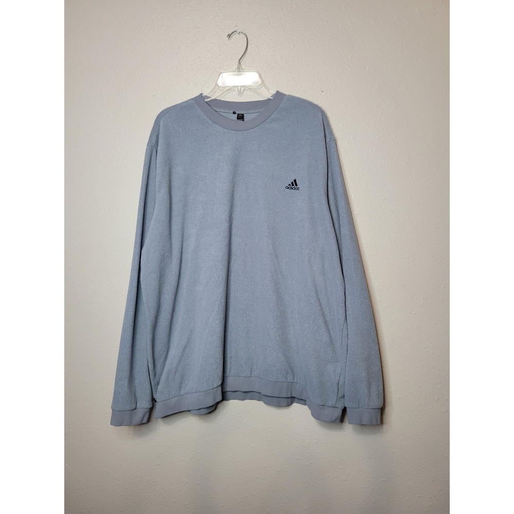 Adidas Coze Fleece Pullover Crewneck Sweatshirt Embroidered Logo Gray‎ Sz 2XL